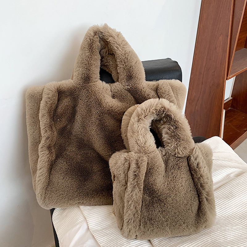 NARO-Sac cabas d'hiver en peluche