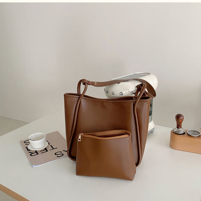 VIDA-Sac cabas bandoulière en cuir souple