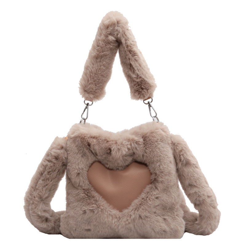 NARO-Sac bandoulière en peluche d'hiver