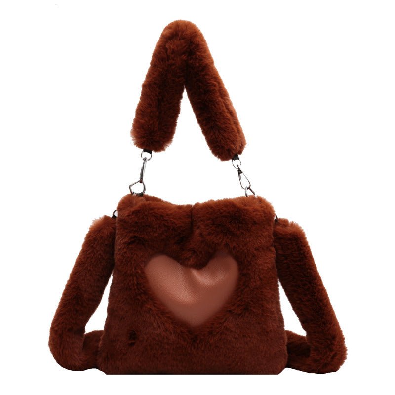 NARO-Sac bandoulière en peluche d'hiver