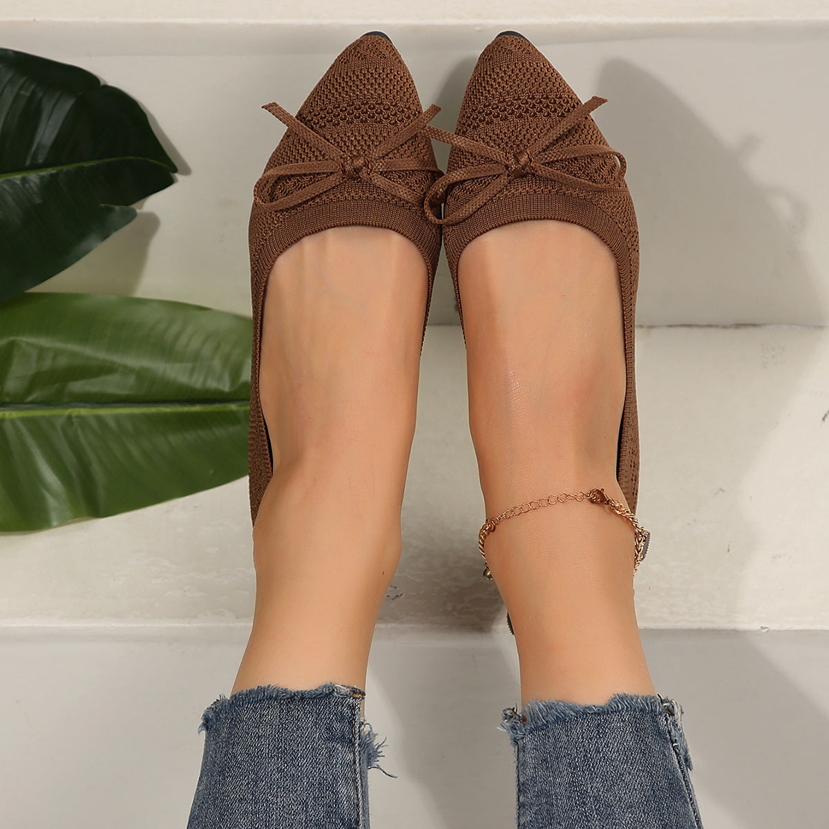 CORE-Chaussure Mocassins tricotés à nœud