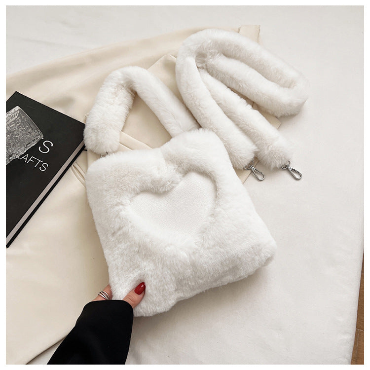 NARO-Sac bandoulière en peluche d'hiver