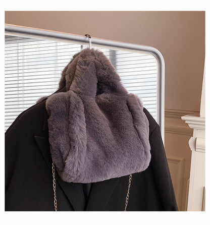 NARO-Sac cabas d'hiver en peluche