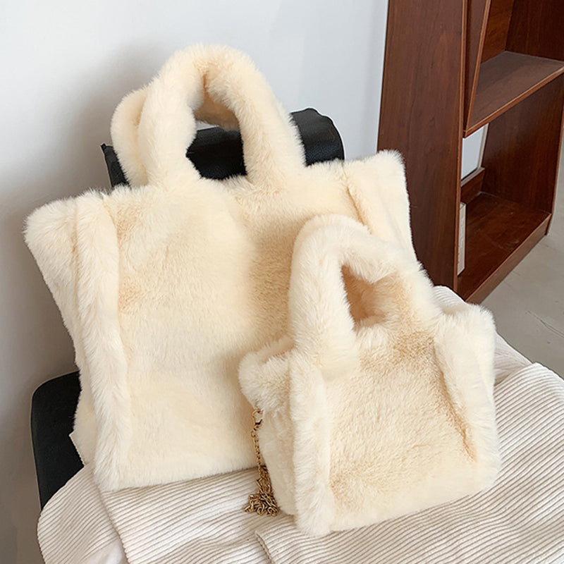 NARO-Sac cabas d'hiver en peluche